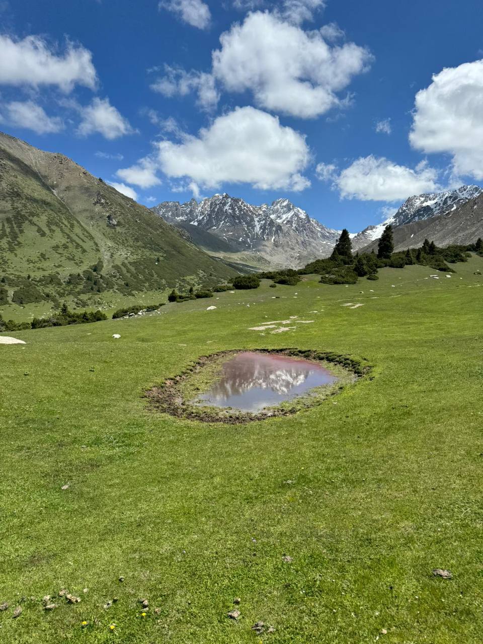 Valley with snowy peak